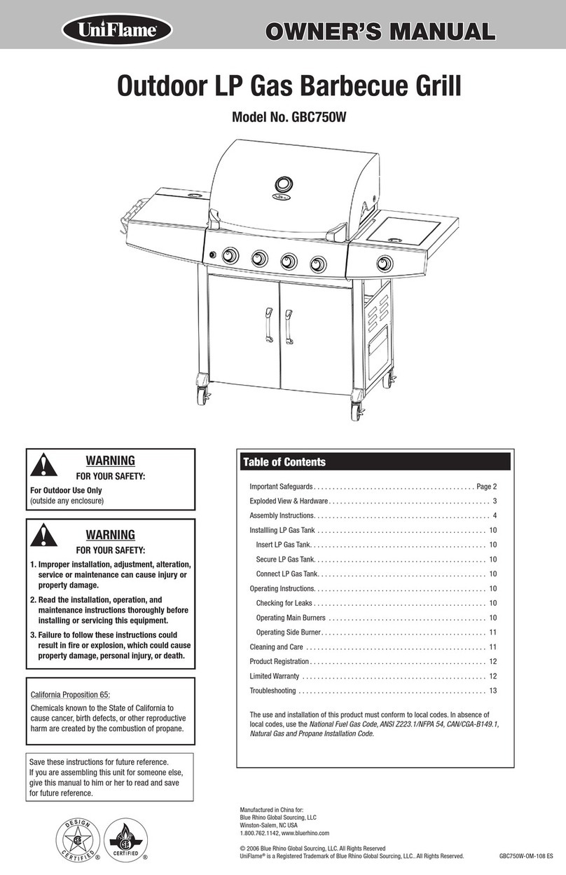BlueRhino UNIFLAME GBC750W User manual