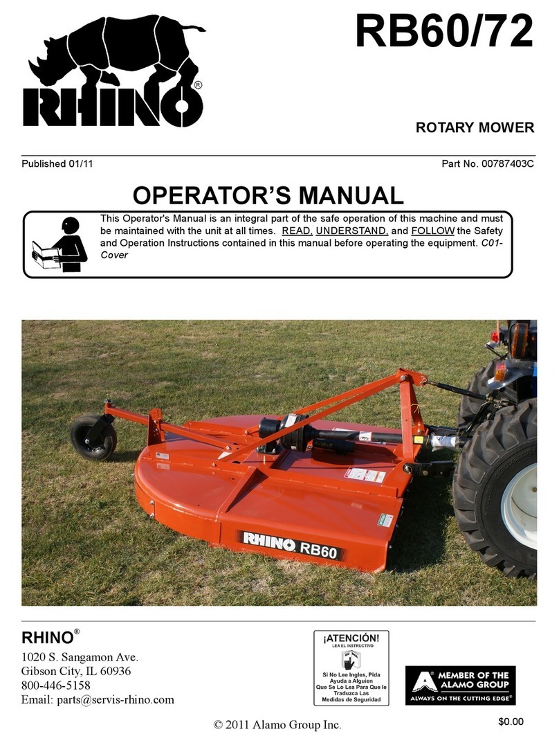 RHINO RB60/72 Operator's manual
