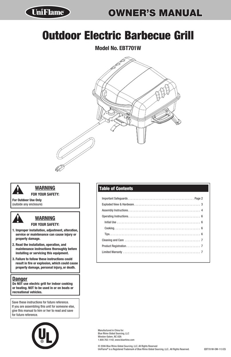 Uniflame Electric Grill EBT701W User manual