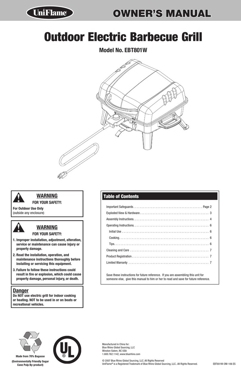 BlueRhino UniFlame EBT801W owner's manual