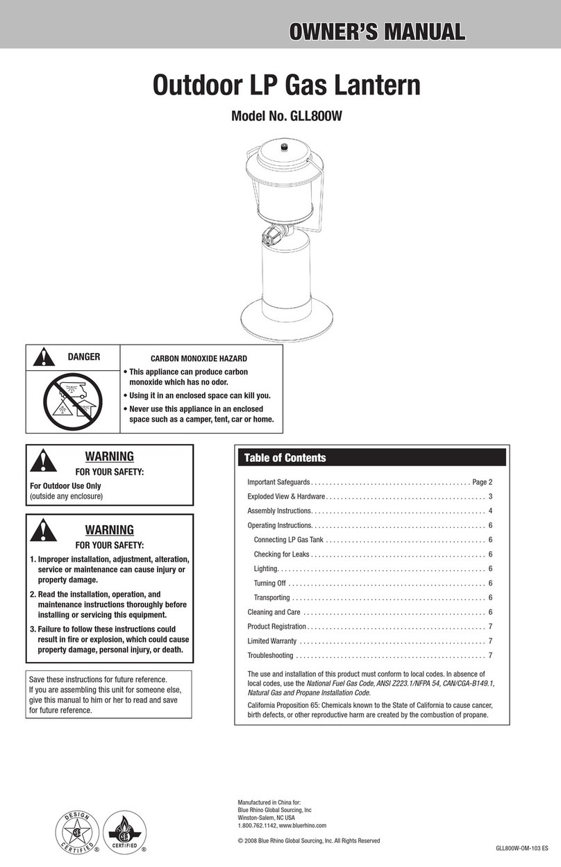 BlueRhino GLL800W owner's manual