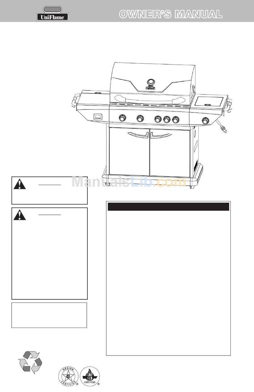 Uniflame Outdoor Natural Gas Barbecue Grill GBC873WNG User manual