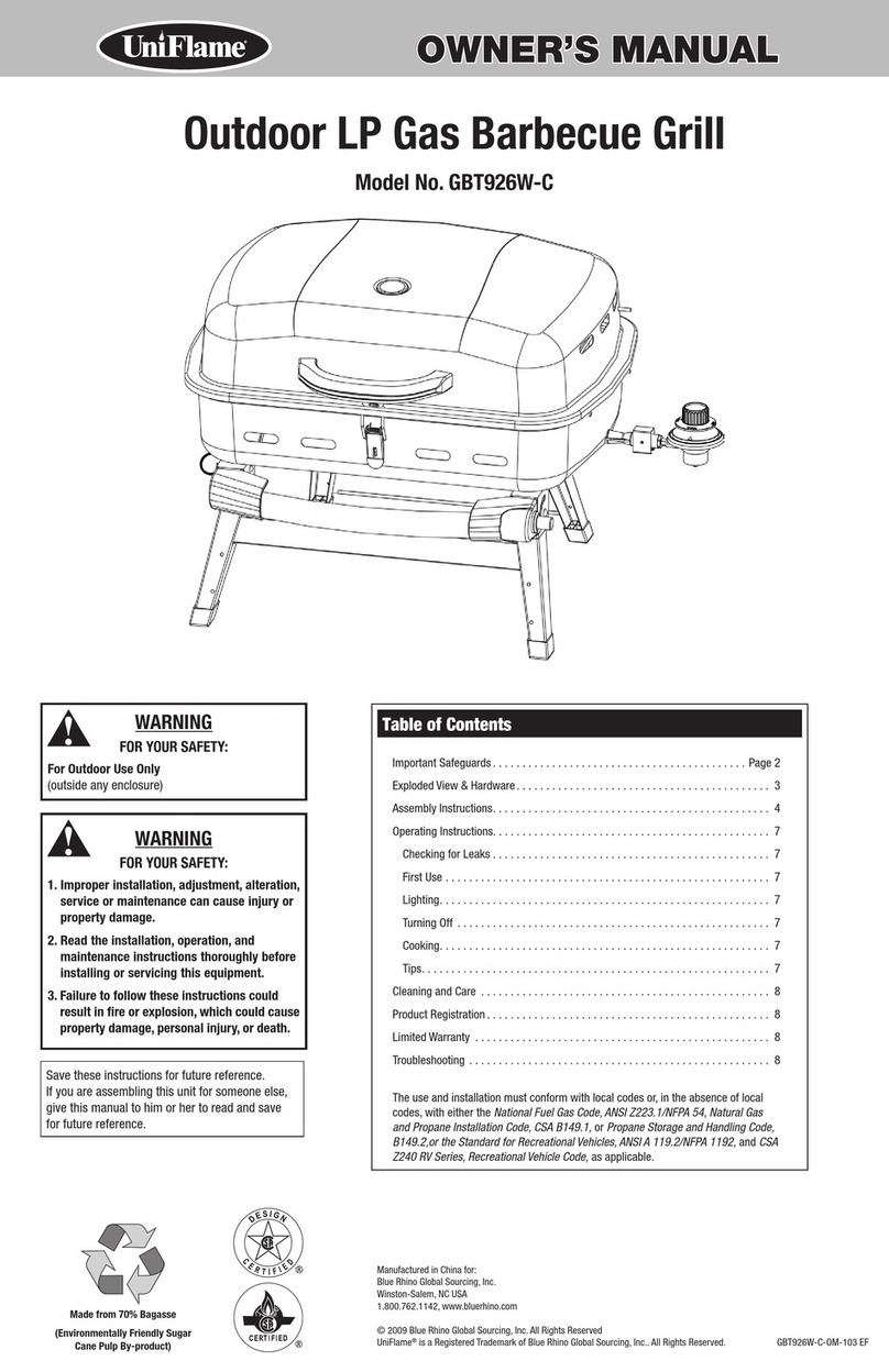 Uniflame GBT926W-C User manual
