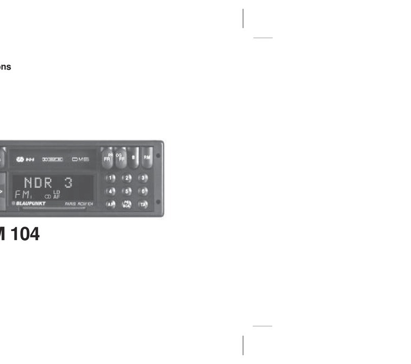 Blaupunkt PARIS RCM 104 operating instructions