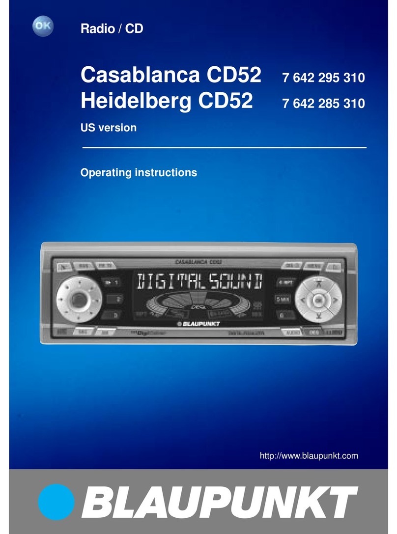 Blaupunkt CASABLANCA CD52 7 642 285 310 User manual