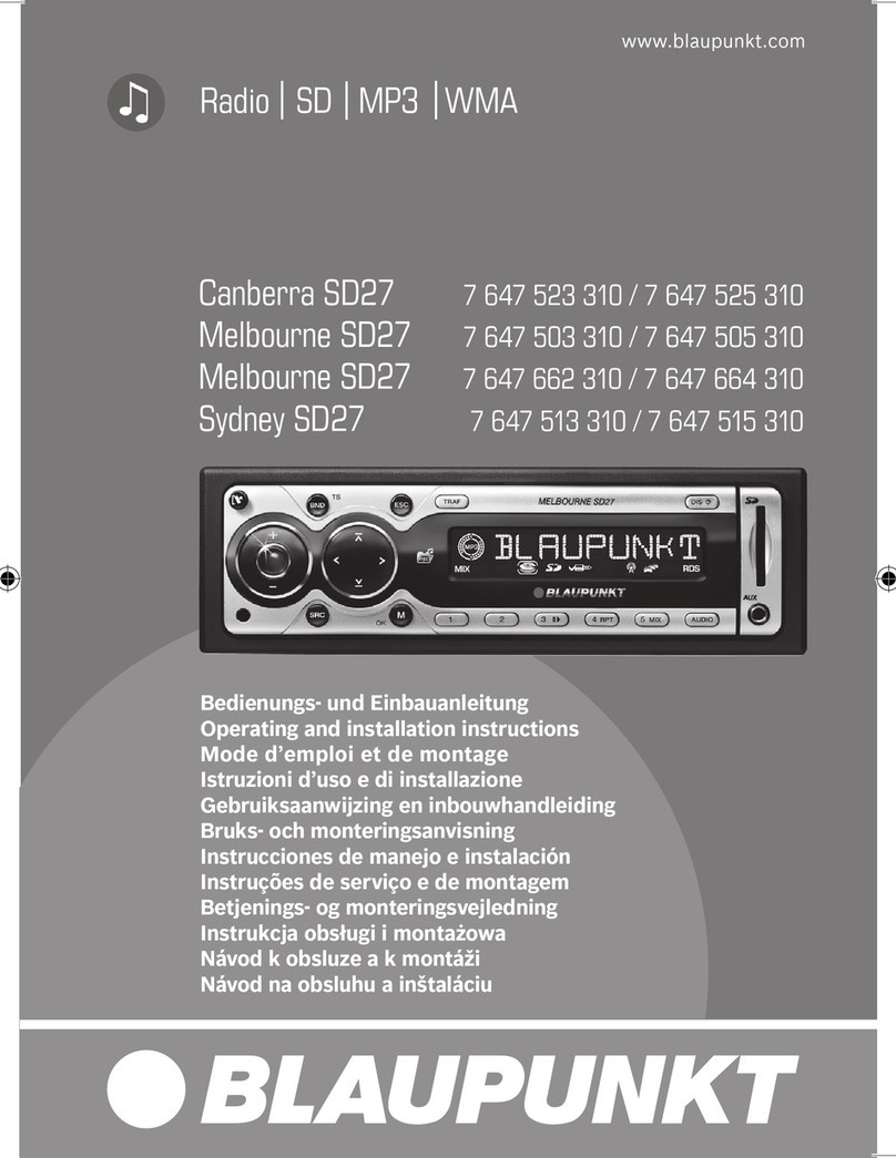 Blaupunkt CANBERRA 7 647 523 310 User manual