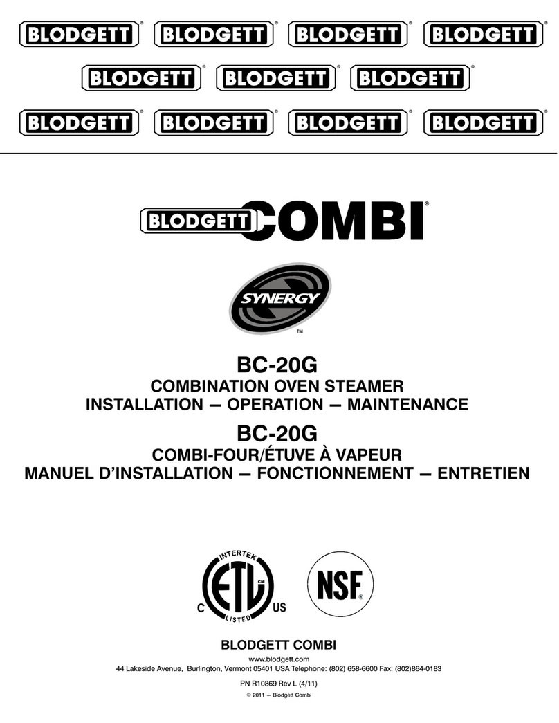 Blodgett BC-20G Installation, operation and maintenance manual