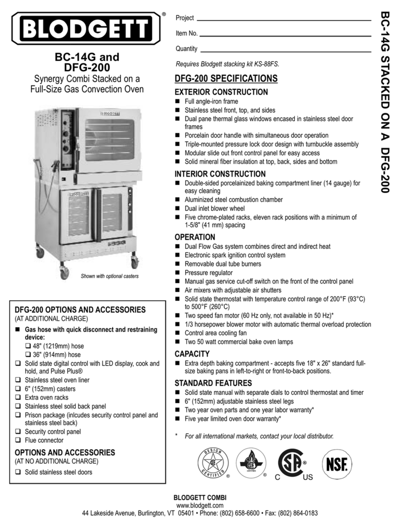 Blodgett Combi SYnergy BC14G Specifications