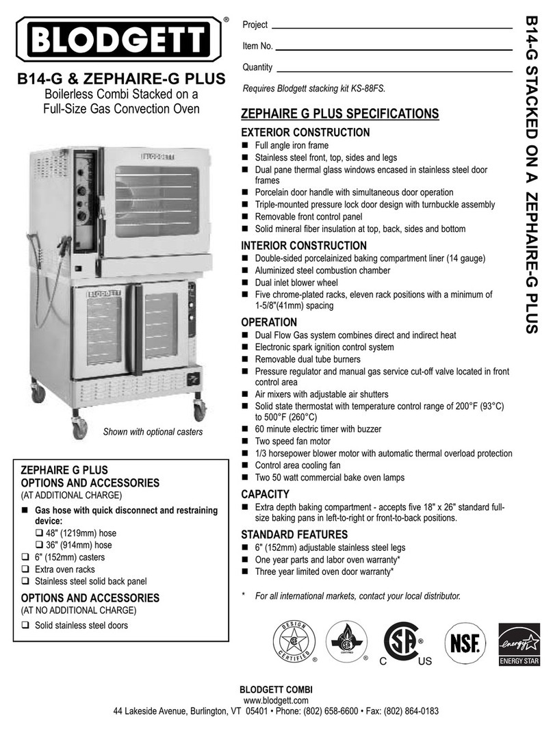 Blodgett ZEPHAIRE-G PLUS User manual