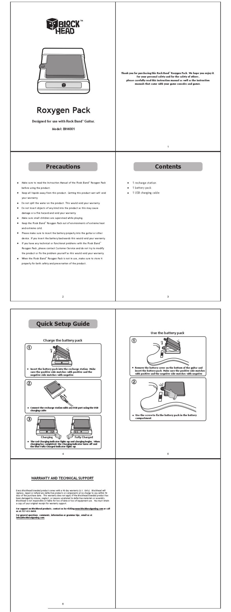 Blockhead Roxygen Pack BH4001 Quick setup guide