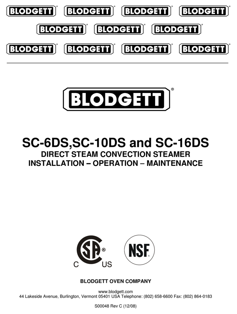 Blodgett SC-10DS Installation, operation and maintenance manual