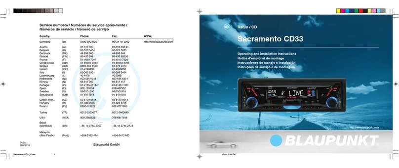 Blaupunkt Sacramento CD33 Operating and installation instructions