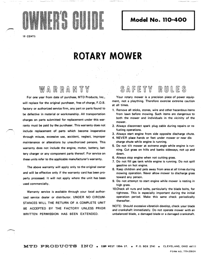 MTD 110-400 User manual