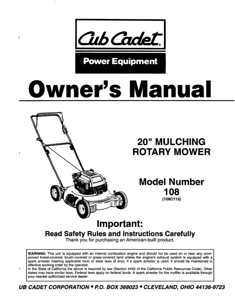 Cub Cadet 108 User manual Cub Cadet 108 User manual