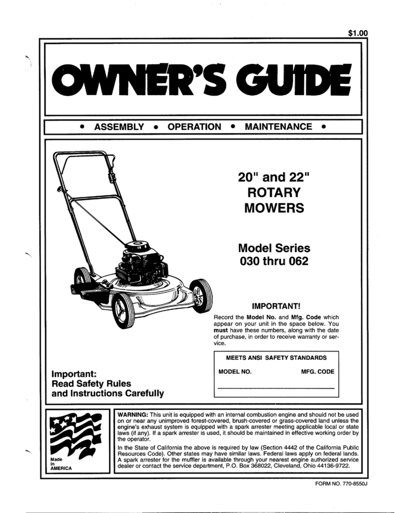 MTD 030 thru 062 User manual