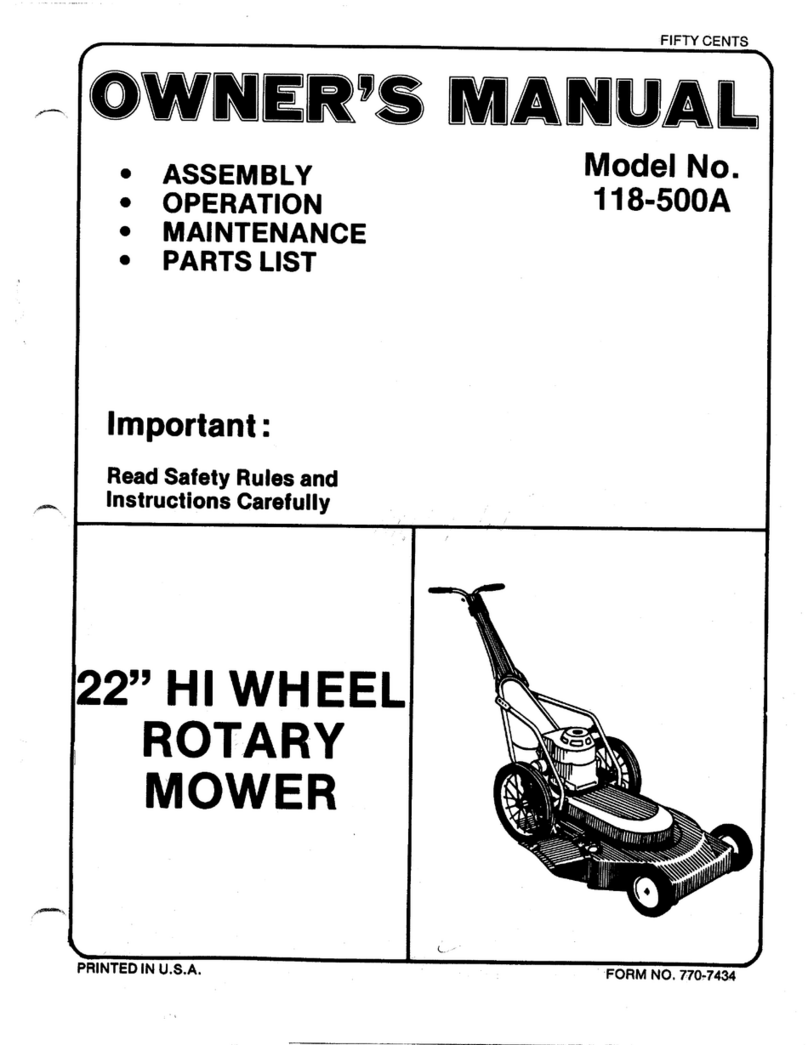 MTD 118-500A owner's manual