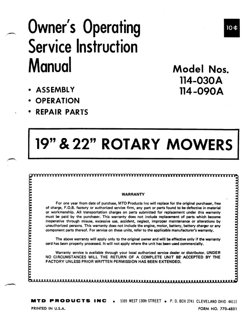 MTD 114-030A Manual