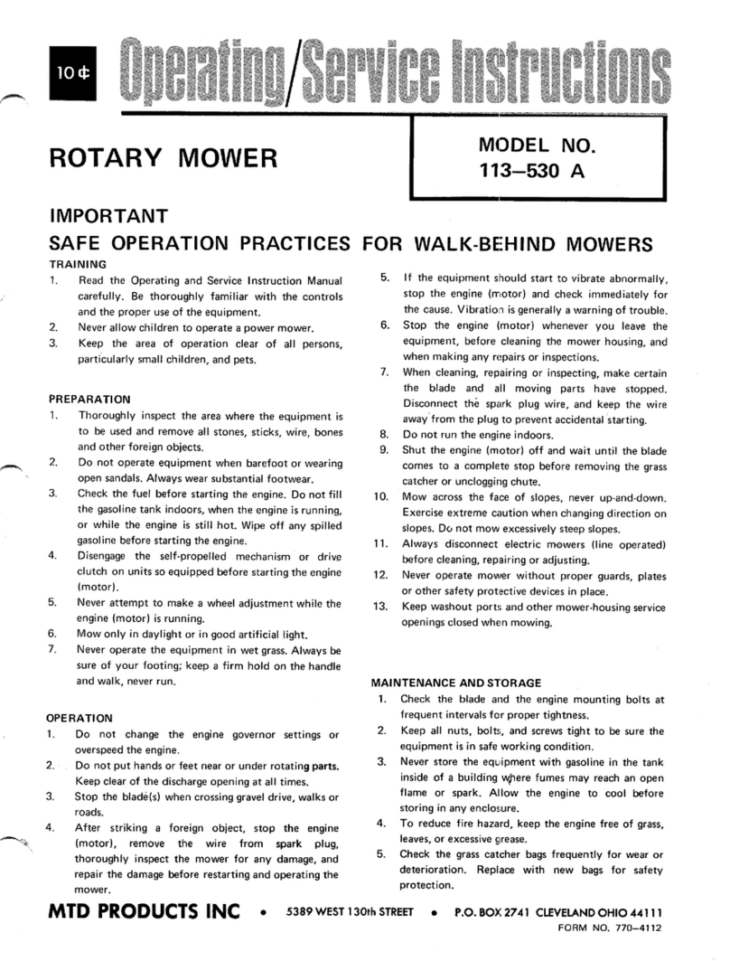 MTD 113-530 A User manual