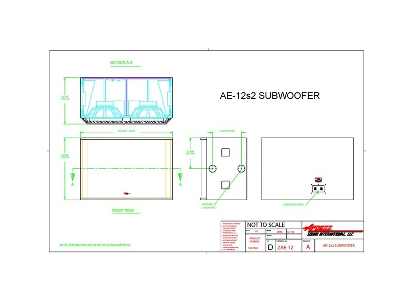 Apogee Subwoofe AE-112s2 Product dimensions
