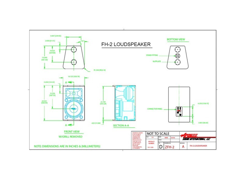 Apogee Loudspeaker FH-2 Product dimensions