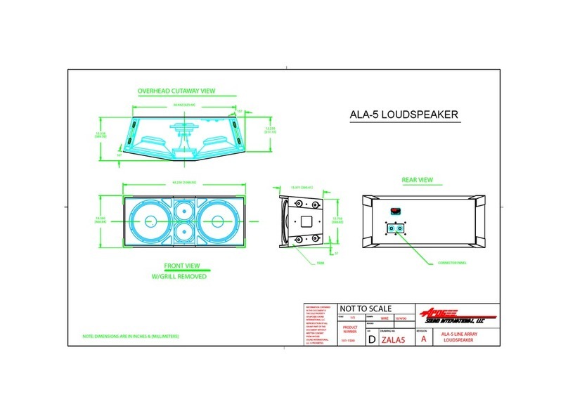 Apogee Loudspeaker ALA-5 Product dimensions