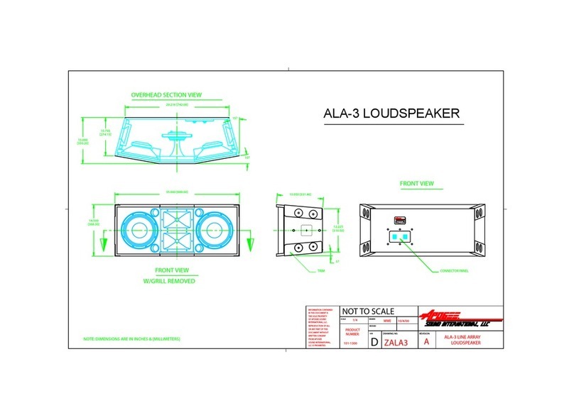 Apogee Loudspeaker ALA-3 Product dimensions