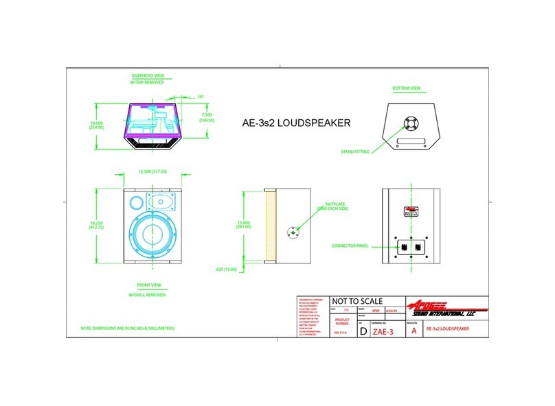 Apogee Loudspeaker AE-3s2 Product dimensions