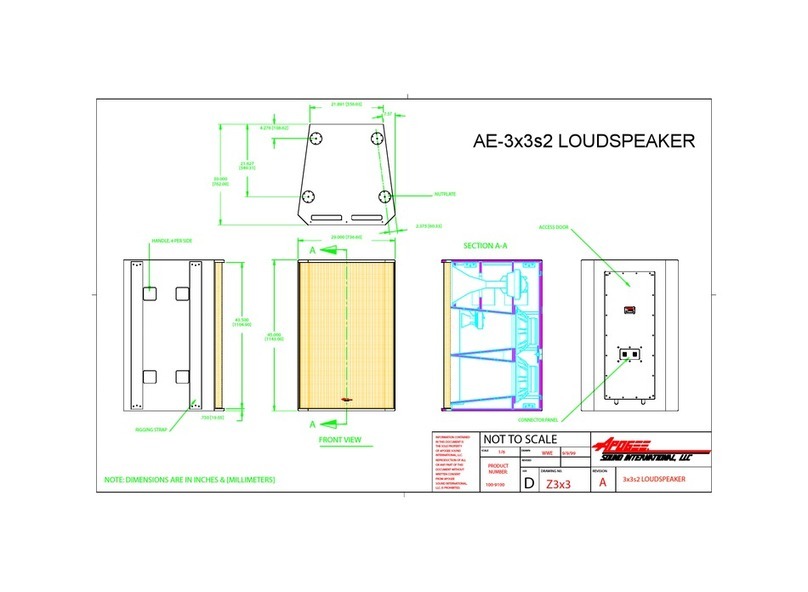 Apogee Loudspeaker AE-3x3s2 Product dimensions