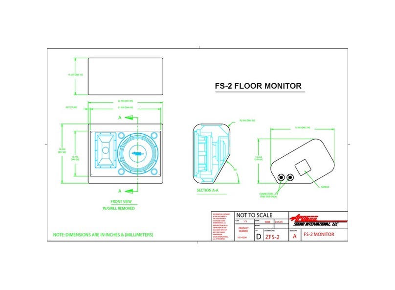 Apogee Floor Monitor FS-2 Product dimensions