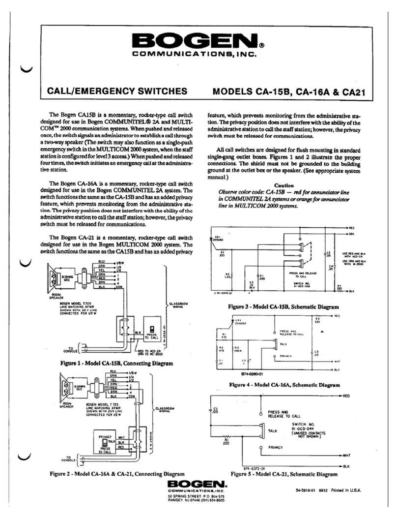 Bogen CA-15B User manual