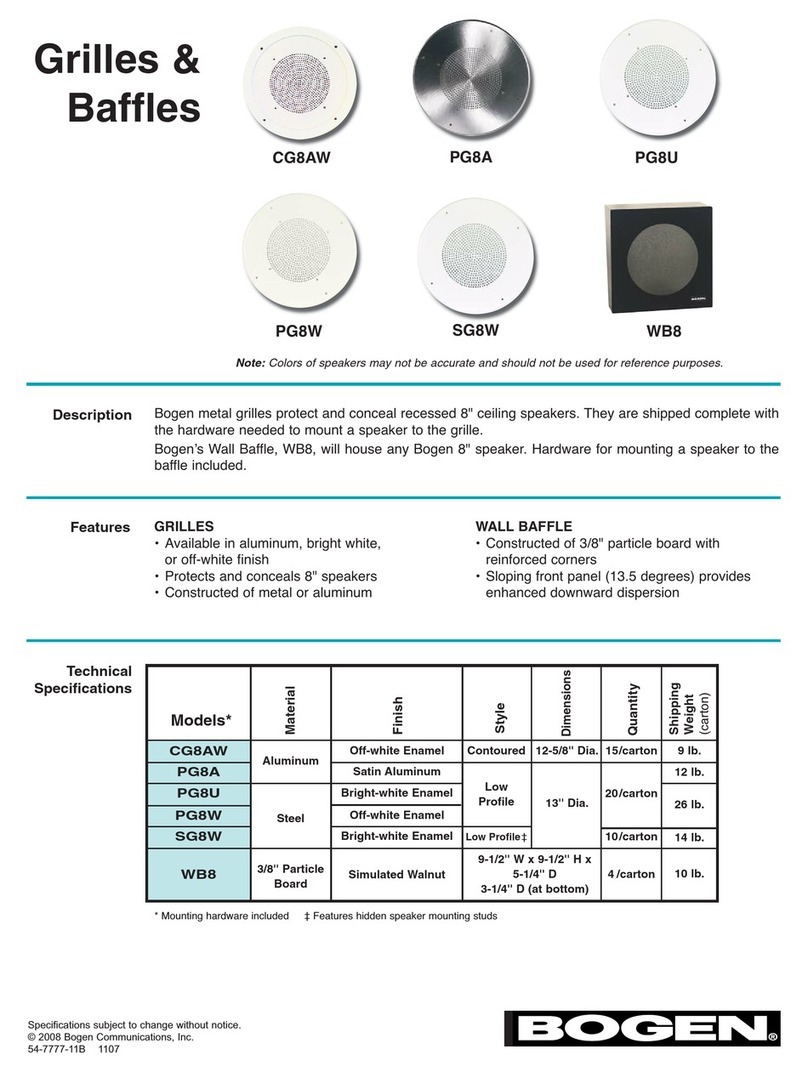 Bogen CG8A Technical specifications