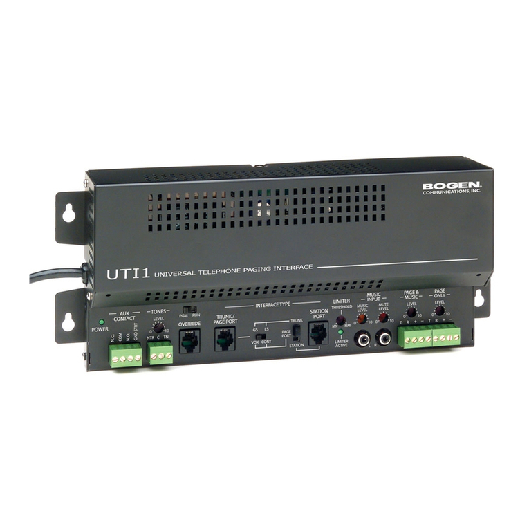 Bogen Speaker Line Attenuator UTI1 AUX product manual