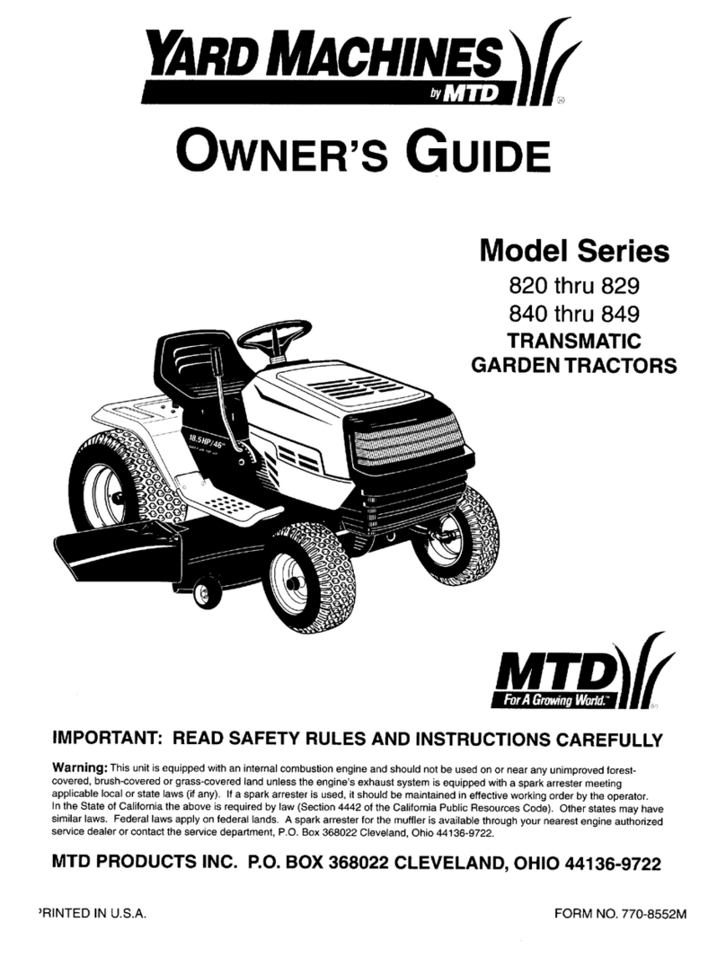 Yard Machines 840 Thru 849 owner's guide