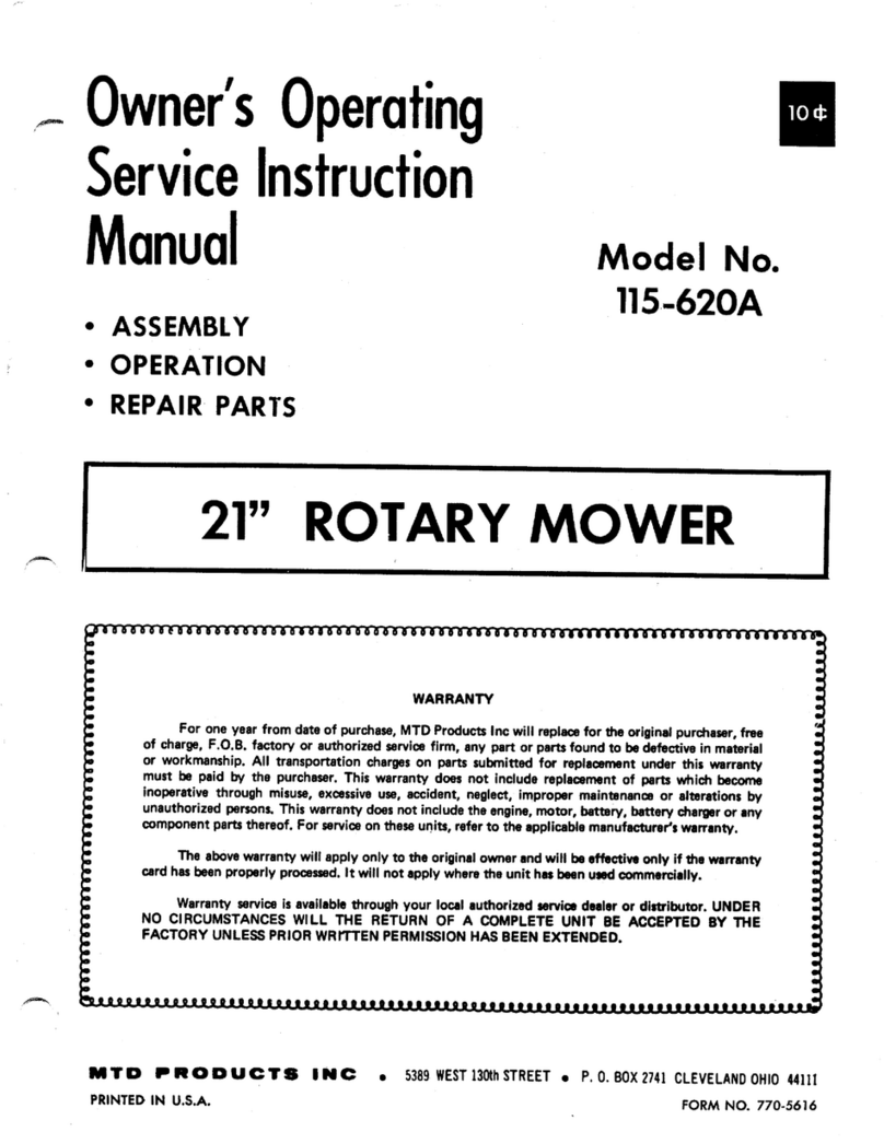 MTD 413R Owner's operating service instruction manual MTD 413R Owner's operating service instruction manual