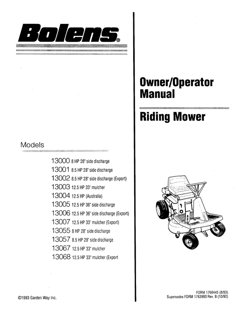 Bolens 13000 Owner's/operator's manual