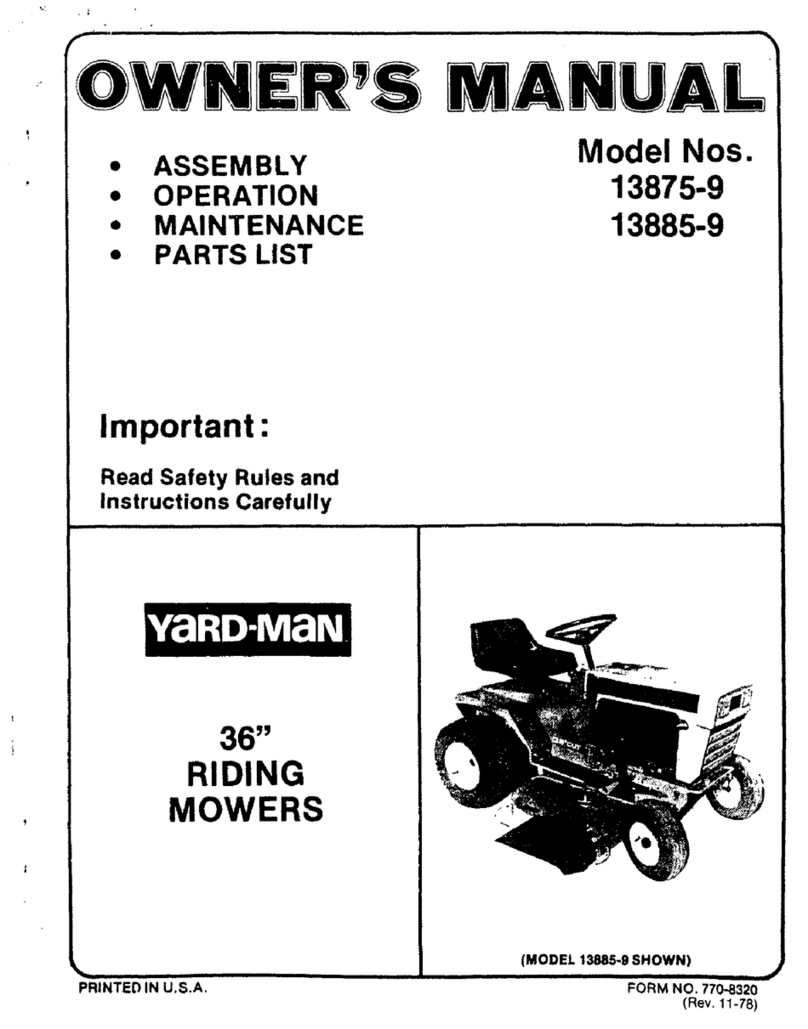 Yard-Man 13875-9 owner's manual