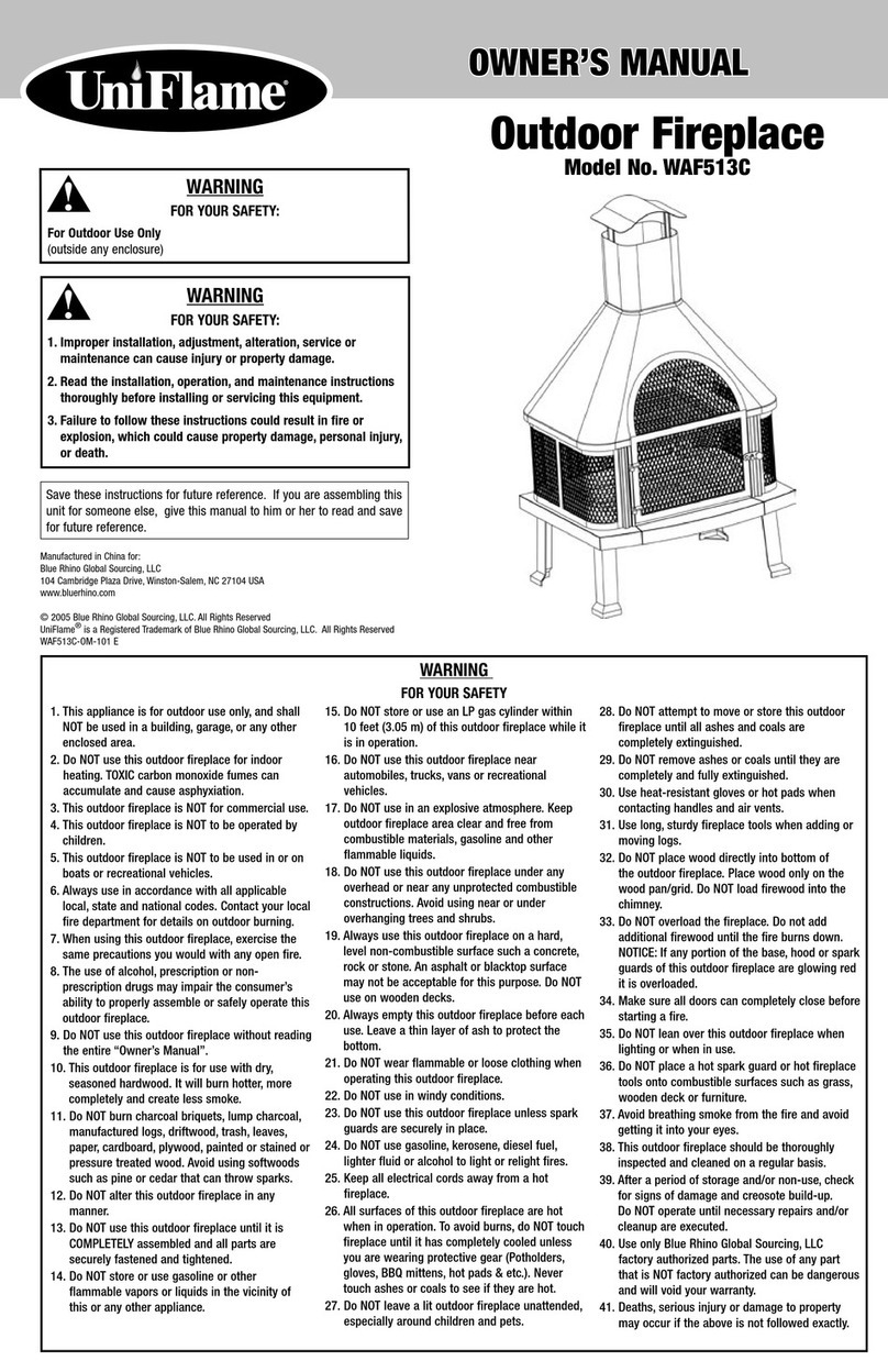 BlueRhino Uniflame WAF513C owner's manual