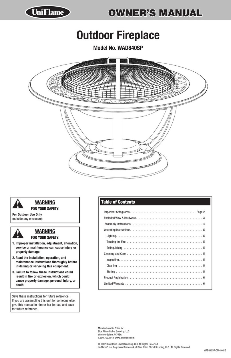 BlueRhino Uniflame WAD840SP User manual