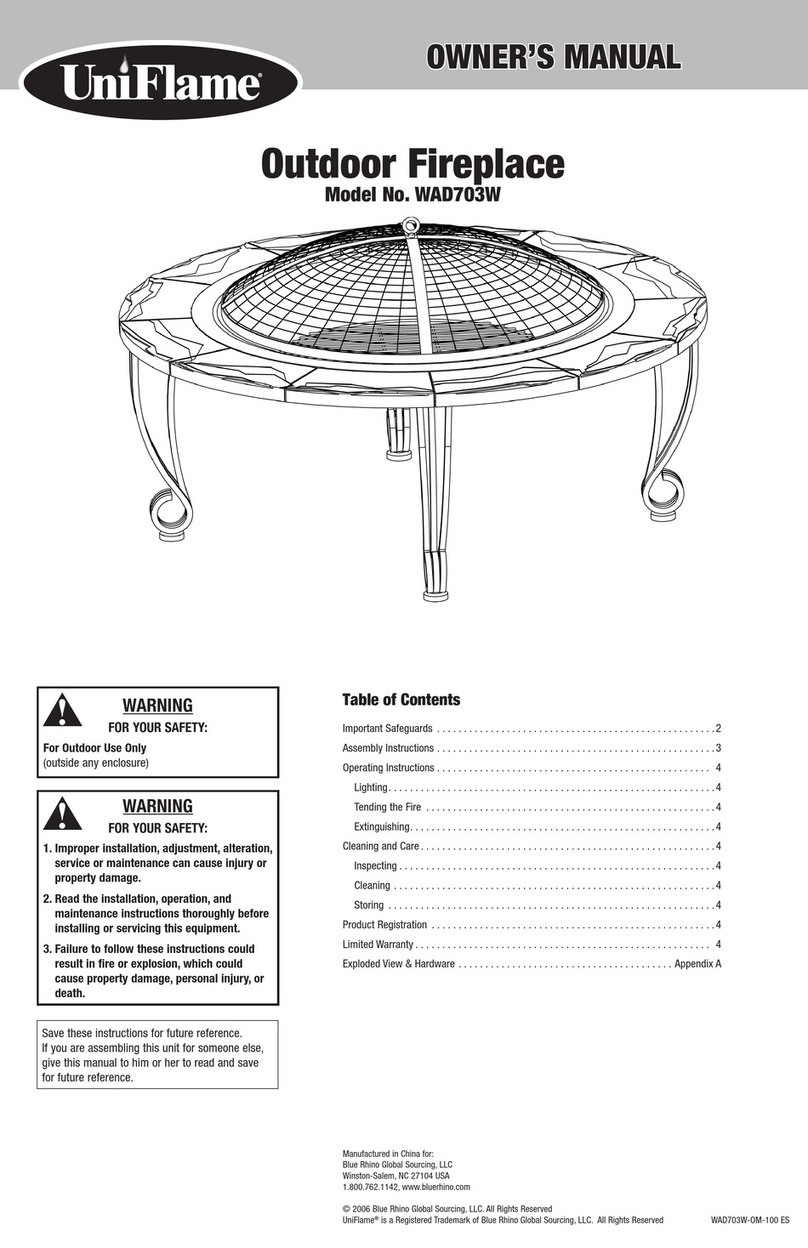 BlueRhino UniFlame WAD703W owner's manual