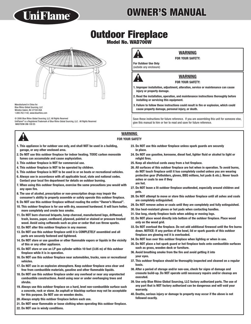 BlueRhino UniFlame WAD700W owner's manual