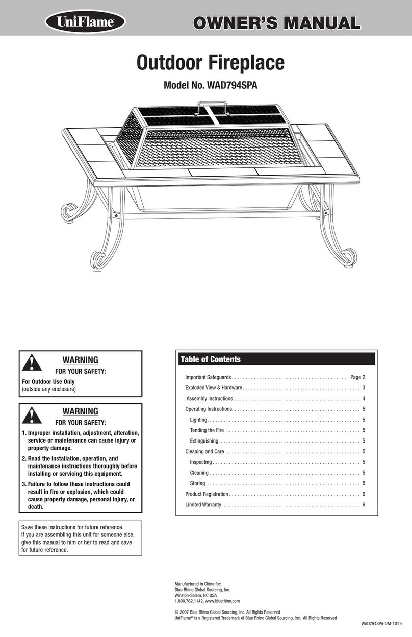 BlueRhino UniFlame WAD794SPA User manual BlueRhino UniFlame WAD794SPA User manual