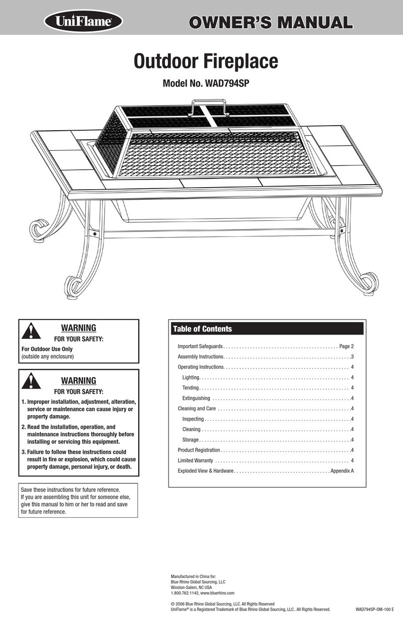 BlueRhino UniFlame WAD794SP owner's manual