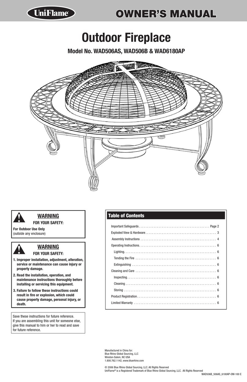 BlueRhino UniFlame WAD506AS owner's manual