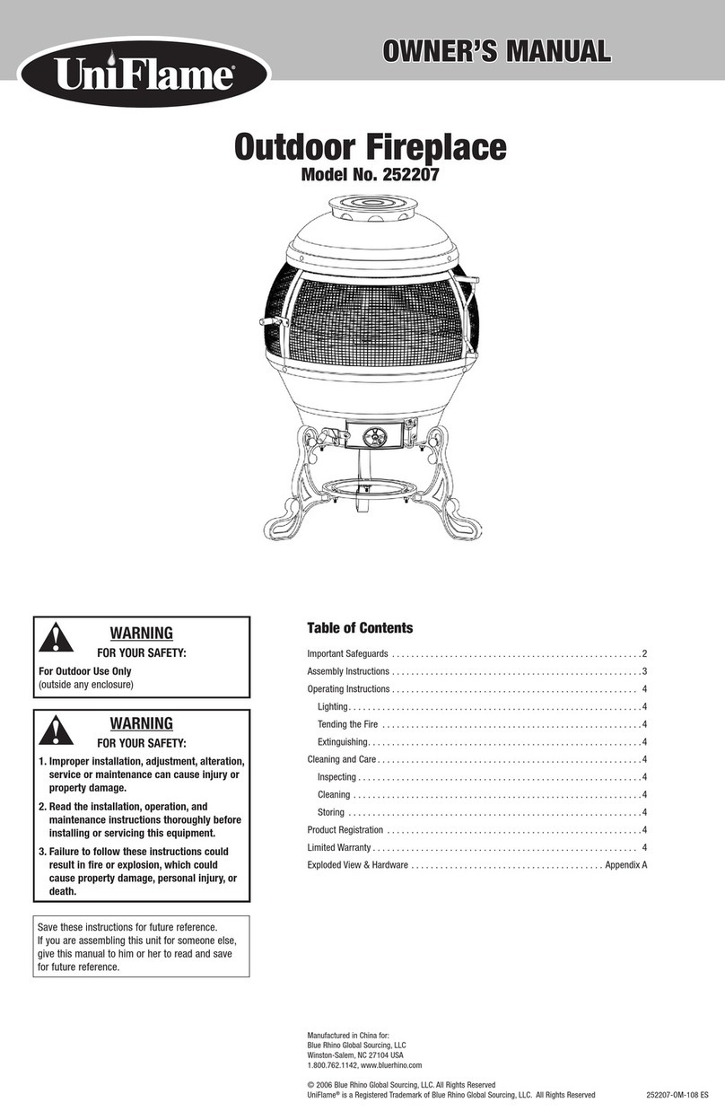 BlueRhino UniFlame 252207 owner's manual
