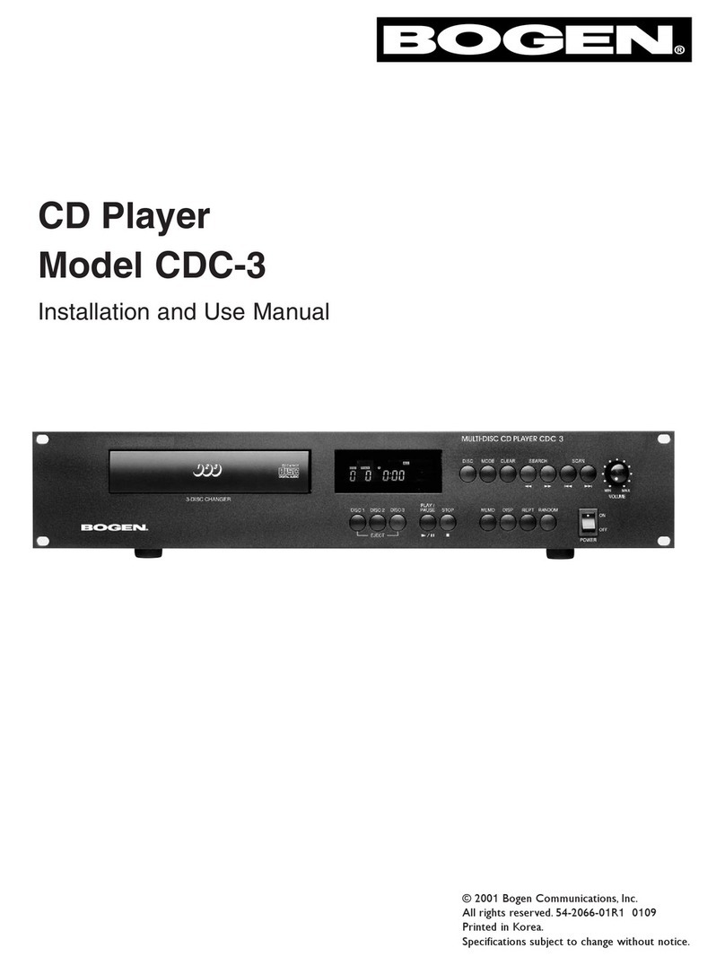 Bogen CDC-3 Installation and use manual