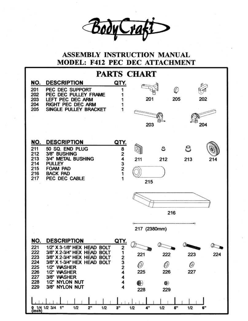 Body Craft Pec Dec Attachment F412 User manual