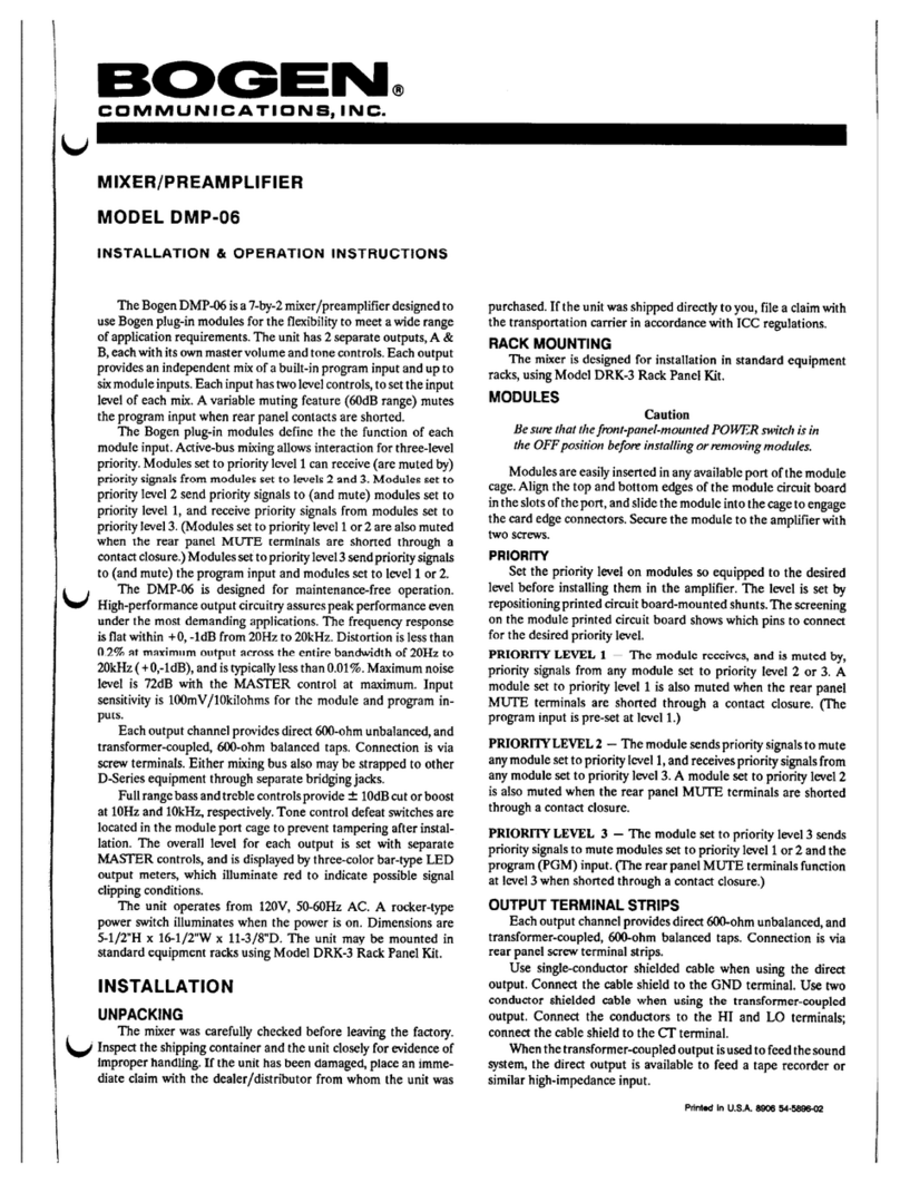 Bogen DMP-06 Installation & operating instructions