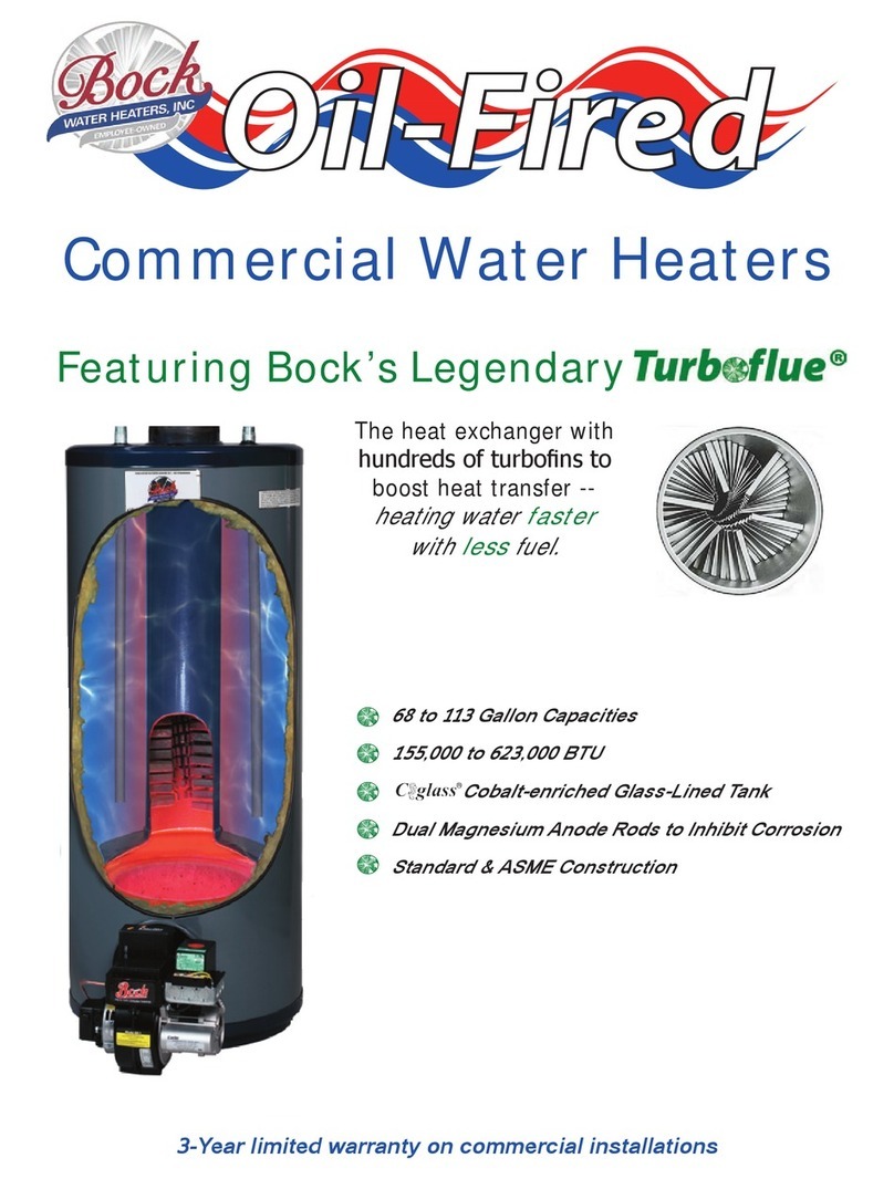 Bock Water heaters Commercial Oil-Fired Water Heaters User manual Bock Water heaters Commercial Oil-Fired Water Heaters User manual