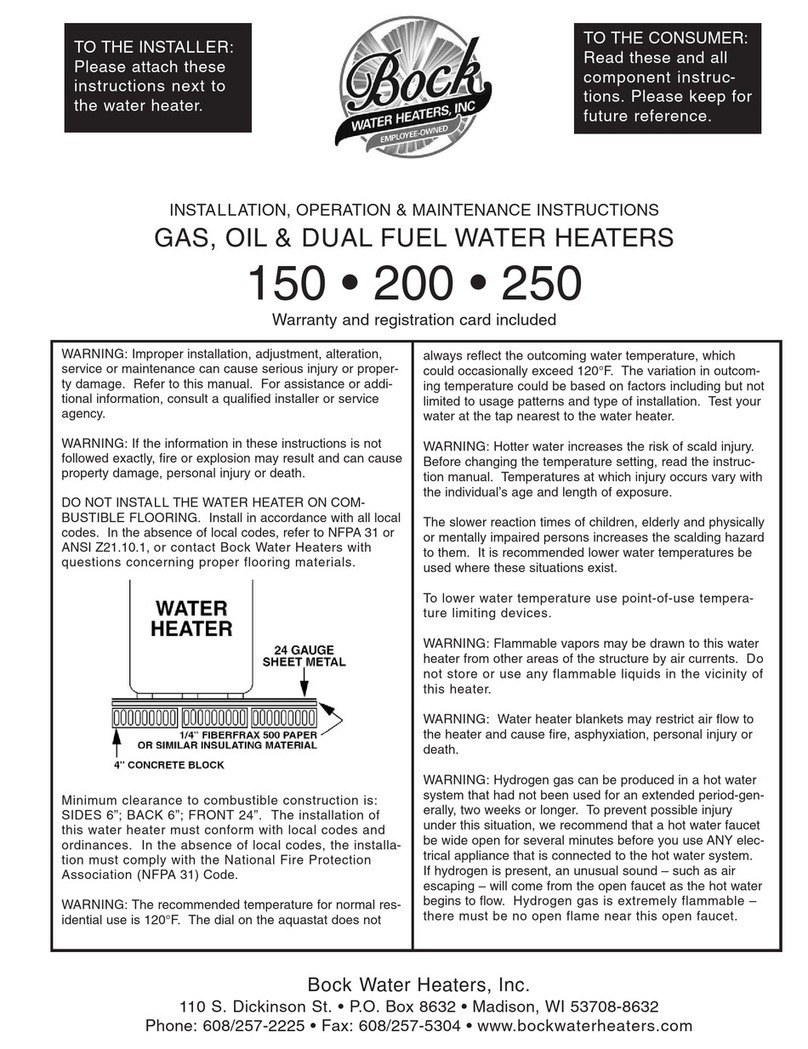 Bock Water heaters 150 Installation, operation & maintenance instructions Bock Water heaters 150 Installation, operation & maintenance instructions
