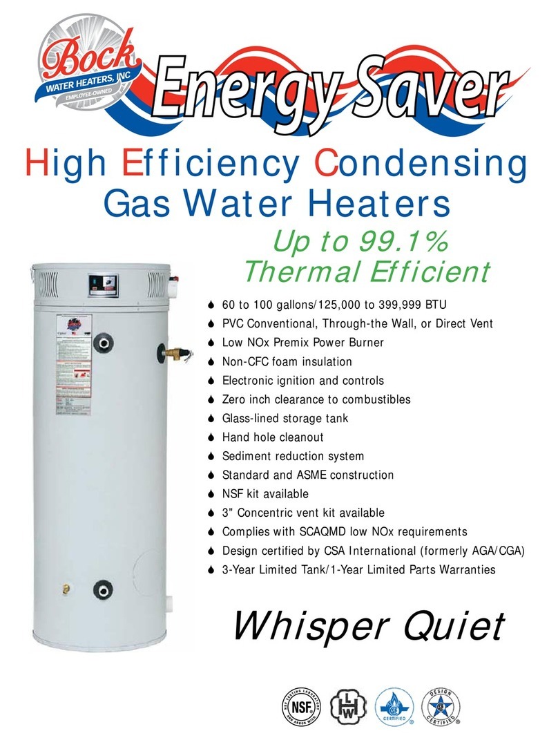 Bock Water heaters High Efficiency Condensing Gas Water Heaters Specification sheet